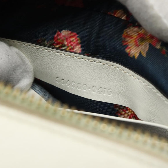 GUCCI Micro GG Supreme Shoulder Bag PVC White Gold 564580 Auth 126953