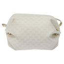 GUCCI Micro GG Supreme Shoulder Bag PVC White Gold 564580 Auth 126953-2