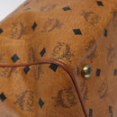 MCM Logogram Vicetos Boston Bag PVC Leather 2way Brown Gold Auth 126956-11