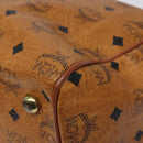 MCM Logogram Vicetos Boston Bag PVC Leather 2way Brown Gold Auth 126956-12