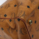 MCM Logogram Vicetos Boston Bag PVC Leather 2way Brown Gold Auth 126956-13