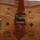 MCM Logogram Vicetos Boston Bag PVC Leather 2way Brown Gold Auth 126956-15