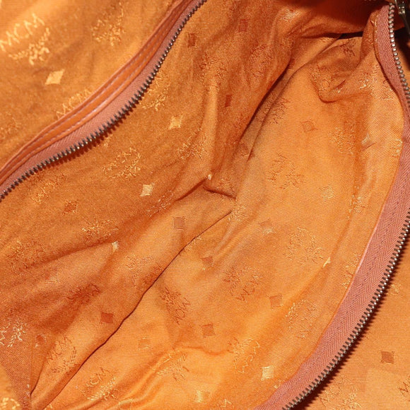 MCM Logogram Vicetos Boston Bag PVC Leather 2way Brown Gold Auth 126956