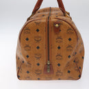 MCM Logogram Vicetos Boston Bag PVC Leather 2way Brown Gold Auth 126956-4