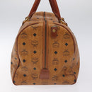 MCM Logogram Vicetos Boston Bag PVC Leather 2way Brown Gold Auth 126956-5