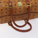 MCM Logogram Vicetos Boston Bag PVC Leather 2way Brown Gold Auth 126956-7