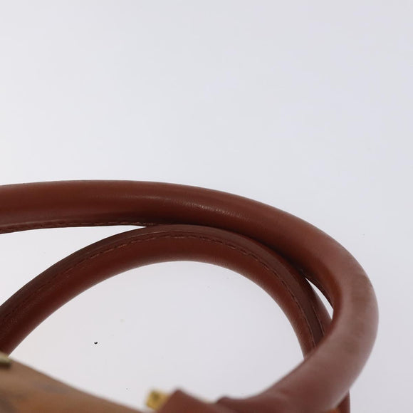 MCM Logogram Vicetos Boston Bag PVC Leather 2way Brown Gold Auth 126956