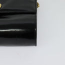 Salvatore Ferragamo Gancini Chain Bag Patent Leather Black Gold Auth 126967-11