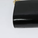 Salvatore Ferragamo Gancini Chain Bag Patent Leather Black Gold Auth 126967-12