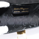 Salvatore Ferragamo Gancini Chain Bag Patent Leather Black Gold Auth 126967-11