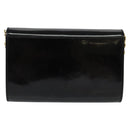 Salvatore Ferragamo Gancini Chain Bag Patent Leather Black Gold Auth 126967-3