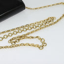 Salvatore Ferragamo Gancini Chain Bag Patent Leather Black Gold Auth 126967-7