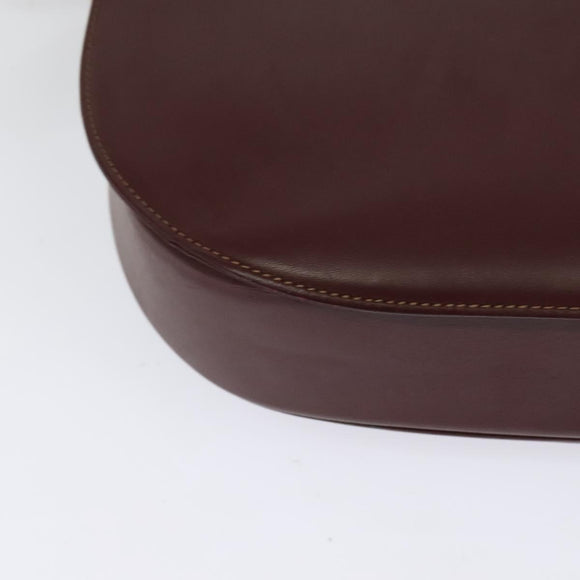 CARTIER Must Line Shoulder Bag Leather Bordeaux Gold Auth 126970