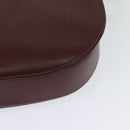 CARTIER Must Line Shoulder Bag Leather Bordeaux Gold Auth 126970-13