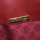 CARTIER Must Line Shoulder Bag Leather Bordeaux Gold Auth 126970-15