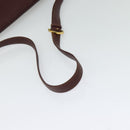 CARTIER Must Line Shoulder Bag Leather Bordeaux Gold Auth 126970-7