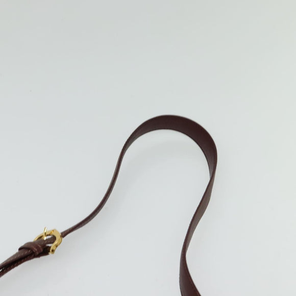 CARTIER Must Line Shoulder Bag Leather Bordeaux Gold Auth 126970