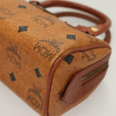 MCM Logogram Vicetos Hand Bag PVC Leather 2way Brown Gold Auth 126977-11