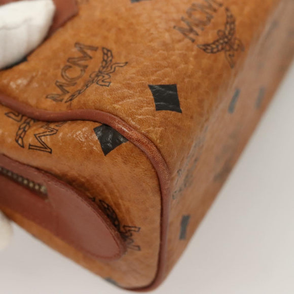 MCM Logogram Vicetos Hand Bag PVC Leather 2way Brown Gold Auth 126977