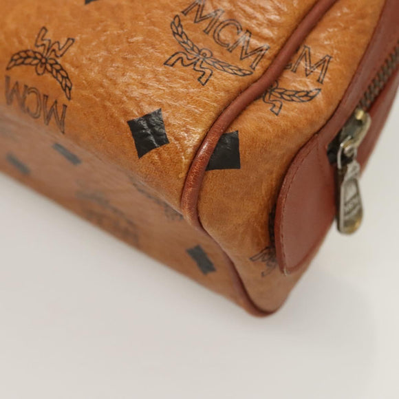 MCM Logogram Vicetos Hand Bag PVC Leather 2way Brown Gold Auth 126977