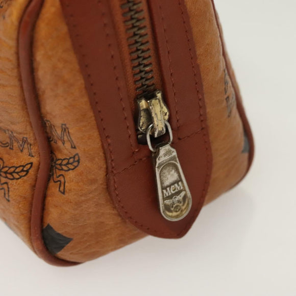 MCM Logogram Vicetos Hand Bag PVC Leather 2way Brown Gold Auth 126977