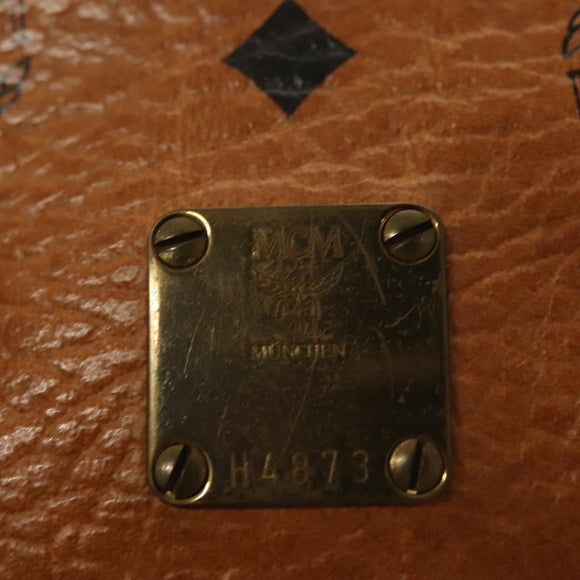 MCM Logogram Vicetos Hand Bag PVC Leather 2way Brown Gold Auth 126977