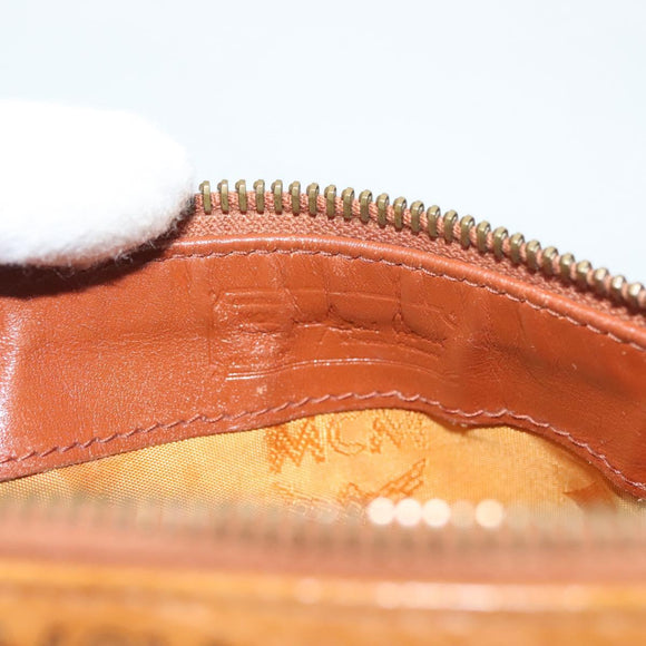 MCM Logogram Vicetos Hand Bag PVC Leather 2way Brown Gold Auth 126977