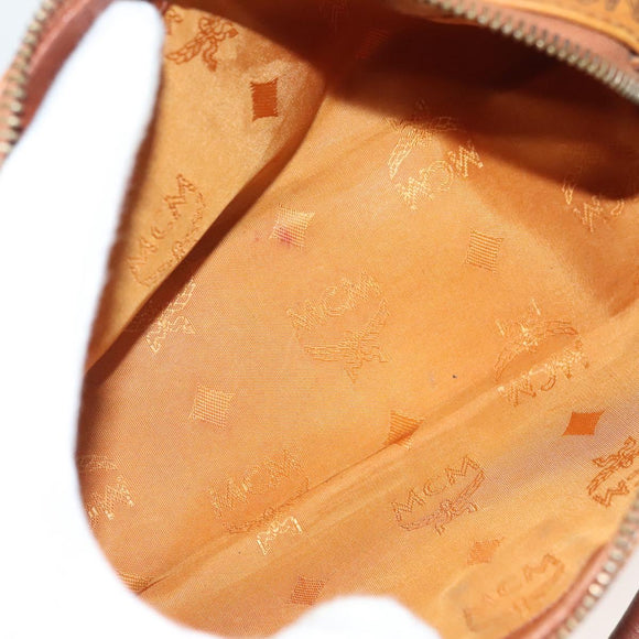 MCM Logogram Vicetos Hand Bag PVC Leather 2way Brown Gold Auth 126977