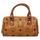 MCM Logogram Vicetos Hand Bag PVC Leather 2way Brown Gold Auth 126977-2