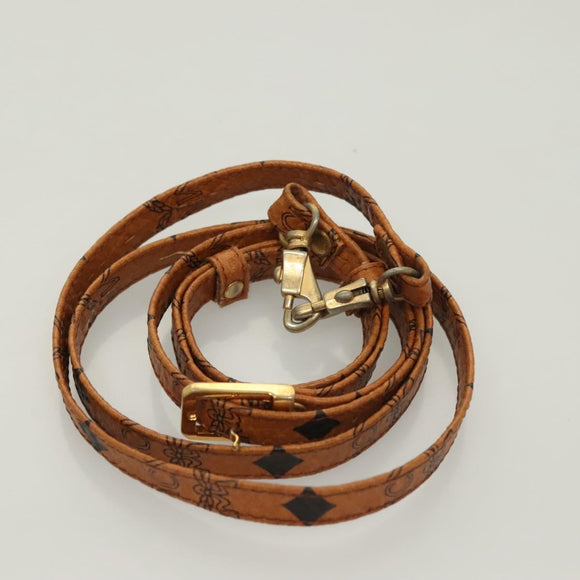 MCM Logogram Vicetos Hand Bag PVC Leather 2way Brown Gold Auth 126977