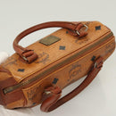 MCM Logogram Vicetos Hand Bag PVC Leather 2way Brown Gold Auth 126977-6