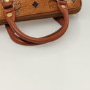 MCM Logogram Vicetos Hand Bag PVC Leather 2way Brown Gold Auth 126977-7