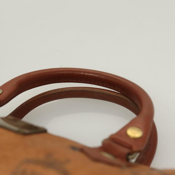 MCM Logogram Vicetos Hand Bag PVC Leather 2way Brown Gold Auth 126977