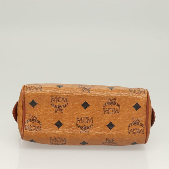 MCM Logogram Vicetos Hand Bag PVC Leather 2way Brown Gold Auth 126977