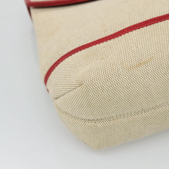 BALLY Hand Bag Canvas 2way Beige Gold Auth 126979