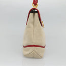 BALLY Hand Bag Canvas 2way Beige Gold Auth 126979-3