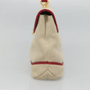 BALLY Hand Bag Canvas 2way Beige Gold Auth 126979-4