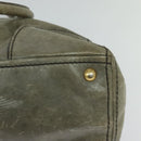 PRADA Hand Bag Leather 2way Gray Gold Auth 126985-16
