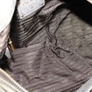 PRADA Hand Bag Leather 2way Gray Gold Auth 126985-11