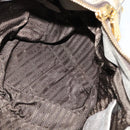 PRADA Hand Bag Leather 2way Gray Gold Auth 126985-18