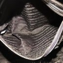 PRADA Hand Bag Leather 2way Gray Gold Auth 126985-20
