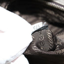 PRADA Hand Bag Leather 2way Gray Gold Auth 126985-12