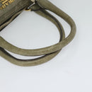 PRADA Hand Bag Leather 2way Gray Gold Auth 126985-7