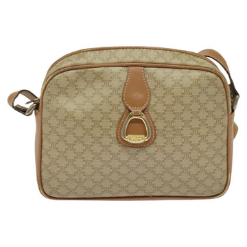 CELINE Macadam Canvas Shoulder Bag Beige Gold Auth 126988 - 0