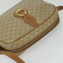 CELINE Macadam Canvas Shoulder Bag Beige Gold Auth 126988-6