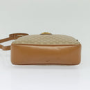 CELINE Macadam Canvas Shoulder Bag Beige Gold Auth 126988-9