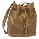CELINE Macadam Canvas Shoulder Bag PVC Brown Gold Auth 126992-1