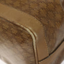 CELINE Macadam Canvas Shoulder Bag PVC Brown Gold Auth 126992-16