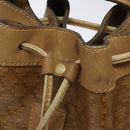 CELINE Macadam Canvas Shoulder Bag PVC Brown Gold Auth 126992-9