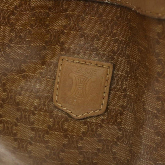 CELINE Macadam Canvas Shoulder Bag PVC Brown Gold Auth 126992